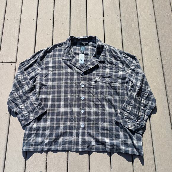 Mens 4X Button Up Plaid Flannel Majestic International XXXXL Pocket Long Sleeve - Picture 1 of 9